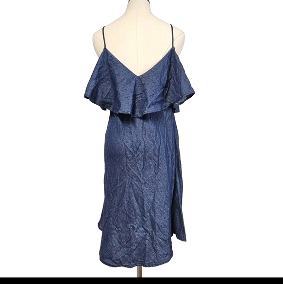 Forme Large Navy Blue Cotton Cold Off The Shoulder Spaghetti Summer Shor… - Picture 4 of 11